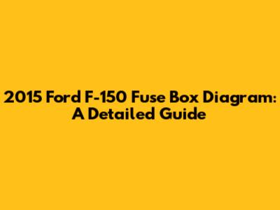 2015 Ford F-150 Fuse Box Diagram: A Detailed Guide