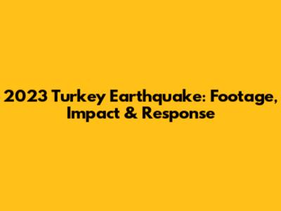 2023 Turkey Earthquake: Footage, Impact & Response