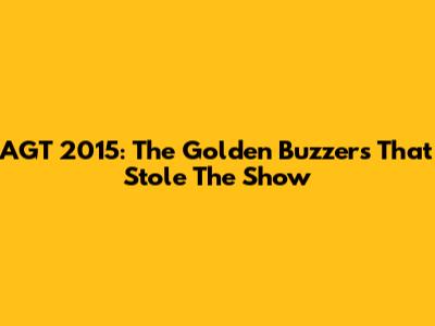 AGT 2015: The Golden Buzzers That Stole The Show