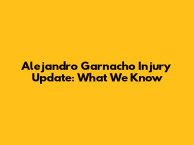 Alejandro Garnacho Injury Update: What We Know