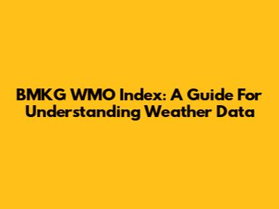 BMKG WMO Index: A Guide For Understanding Weather Data