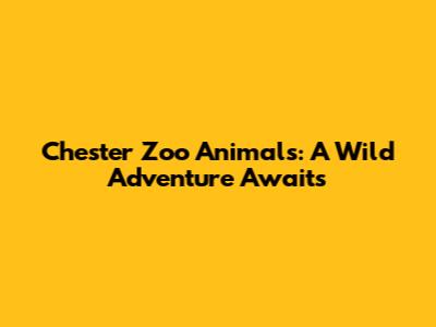 Chester Zoo Animals: A Wild Adventure Awaits