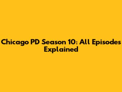 Chicago PD Season 10: All Episodes Explained