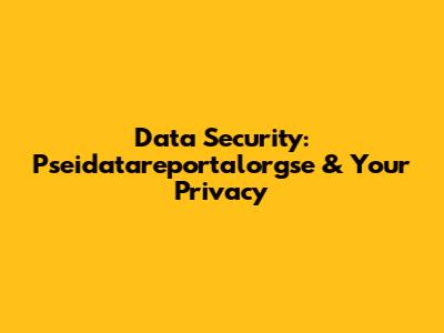 Data Security: Pseidatareportalorgse & Your Privacy
