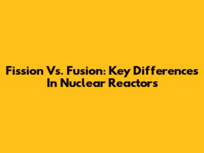 Fission Vs. Fusion: Key Differences In Nuclear Reactors