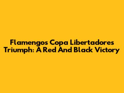 Flamengo's Copa Libertadores Triumph: A Red And Black Victory