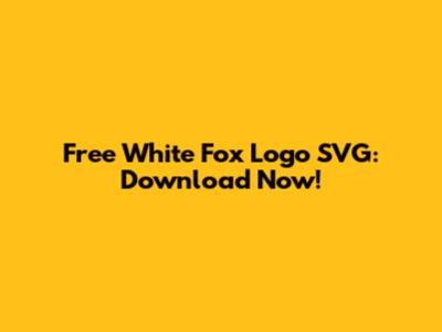 Free White Fox Logo SVG: Download Now!