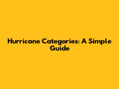 Hurricane Categories: A Simple Guide