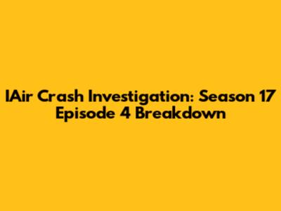 IAir Crash Investigation: Season 17 Episode 4 Breakdown