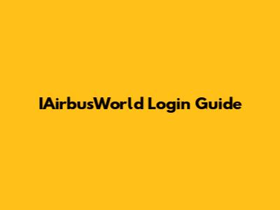 IAirbusWorld Login Guide