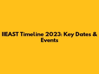 IIEAST Timeline 2023: Key Dates & Events