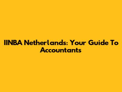 IINBA Netherlands: Your Guide To Accountants