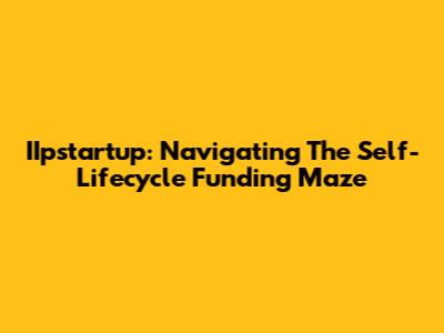 IIpstartup: Navigating The Self-Lifecycle Funding Maze