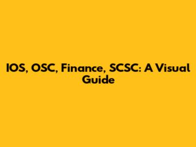 IOS, OSC, Finance, SCSC: A Visual Guide