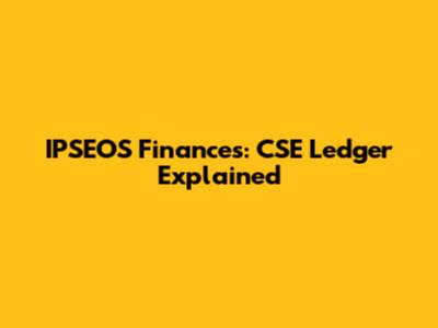 IPSEOS Finances: CSE Ledger Explained