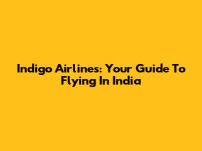Indigo Airlines: Your Guide To Flying In India