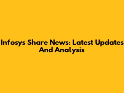 Infosys Share News: Latest Updates And Analysis