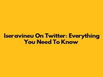 Iseravineu On Twitter: Everything You Need To Know