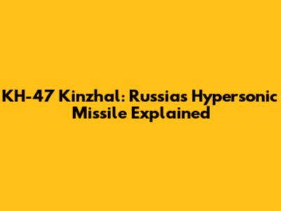 KH-47 Kinzhal: Russia's Hypersonic Missile Explained