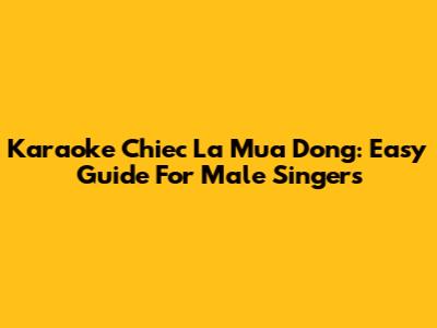 Karaoke 'Chiec La Mua Dong': Easy Guide For Male Singers