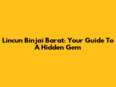 Lincun Binjai Barat: Your Guide To A Hidden Gem
