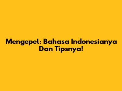 Mengepel: Bahasa Indonesianya Dan Tipsnya!
