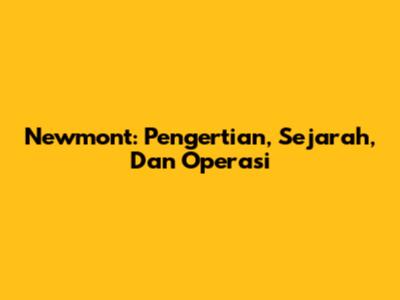 Newmont: Pengertian, Sejarah, Dan Operasi