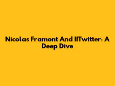 Nicolas Framont And IITwitter: A Deep Dive