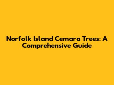 Norfolk Island Cemara Trees: A Comprehensive Guide