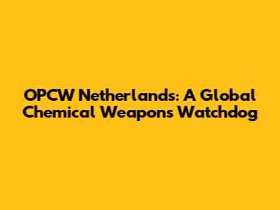 OPCW Netherlands: A Global Chemical Weapons Watchdog