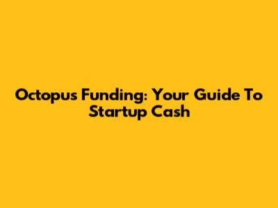 Octopus Funding: Your Guide To Startup Cash