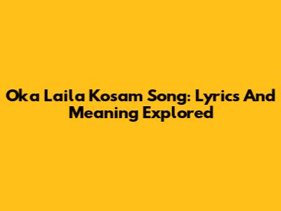 Oka Laila Kosam Song: Lyrics And Meaning Explored