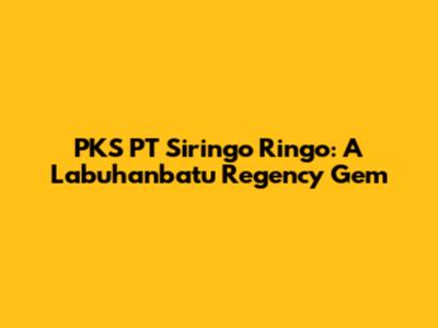 PKS PT Siringo Ringo: A Labuhanbatu Regency Gem