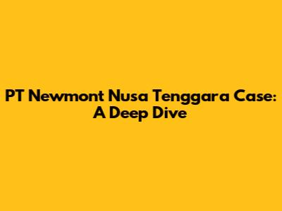 PT Newmont Nusa Tenggara Case: A Deep Dive