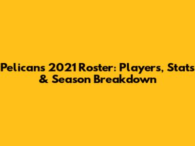 Pelicans 2021 Roster: Players, Stats & Season Breakdown