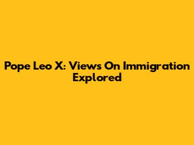 Pope Leo X: Views On Immigration Explored