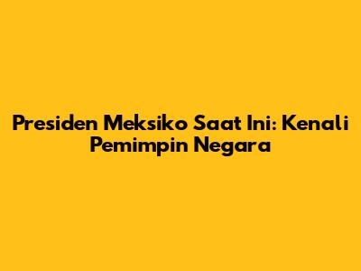 Presiden Meksiko Saat Ini: Kenali Pemimpin Negara