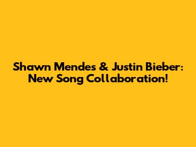 Shawn Mendes & Justin Bieber: New Song Collaboration!