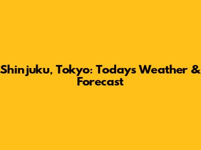 Shinjuku, Tokyo: Today's Weather & Forecast