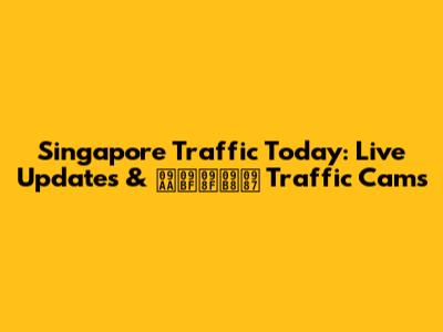 Singapore Traffic Today: Live Updates & পিএসই Traffic Cams