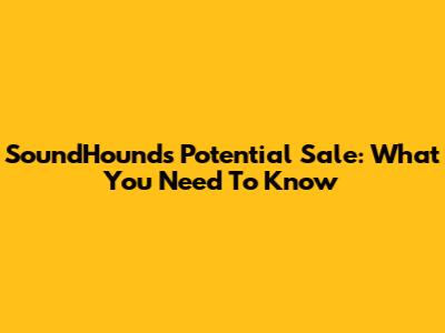 SoundHound's Potential Sale: What You Need To Know