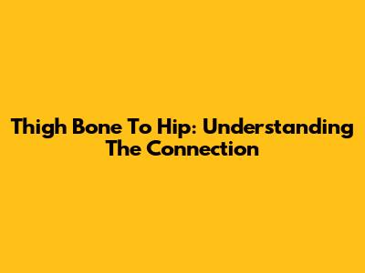 Thigh Bone To Hip: Understanding The Connection