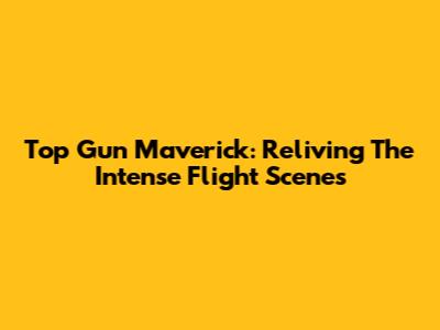 Top Gun Maverick: Reliving The Intense Flight Scenes