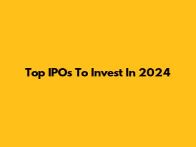 Top IPOs To Invest In 2024