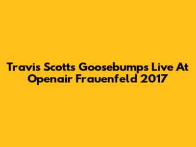 Travis Scott's Goosebumps Live At Openair Frauenfeld 2017