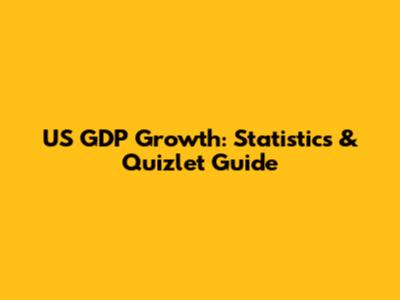 US GDP Growth: Statistics & Quizlet Guide