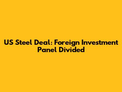 US Steel Deal: Foreign Investment Panel Divided