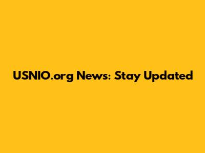 USNIO.org News: Stay Updated