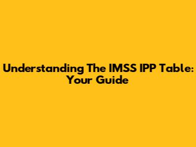 Understanding The IMSS IPP Table: Your Guide
