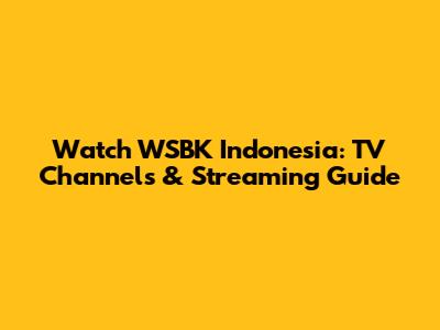 Watch WSBK Indonesia: TV Channels & Streaming Guide